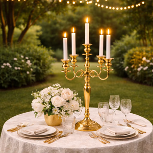 Configuración de mesa para cena a la luz de las velas  Decoración de mesa para fiesta en el jardín  Configuración romántica para cenar al aire libre  Arreglo de mesa para cena elegante - Product Image 4