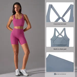 ชุดโยคะออกกำลังกาย 2 ชิ้น สำหรับเด็กผู้หญิง แบบขายส่ง เป็นมิตรกับสิ่งแวดล้อม ยกกระชับสะโพก ลายเรียบ สำหรับผู้ใหญ่ - Product Image 5