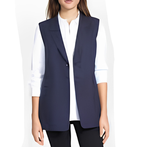 Gilet de sécurité professionnel pour femme, décontracté, en viscose, printemps, avec poches ouvertes sur le devant, fermeture éclair, haute visibilité, réfléchissant, porte-radios, personnalisable - Product Image 2