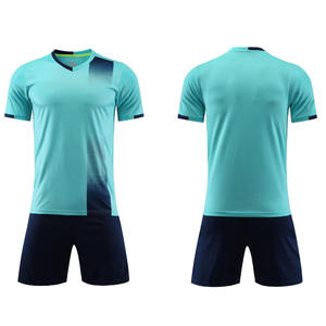 Ensemble de maillots et shorts de football personnalisés par sublimation, orange marine, pour hommes adultes, respirant, en polyester, uniforme - Product Image 5