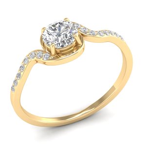 Bagues de fiançailles REYES personnalisées en argent sterling 925 avec moissanite taille ronde 0,58 carat, or blanc 14 carats, cadeau d'anniversaire, bijoux - Product Image 2