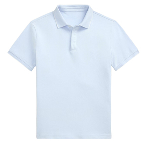 Chemise polo pour homme, style décontracté, tissu uni teint, manches courtes, 100% coton, grande taille, saison estivale, légère, sur mesure - Product Image 2