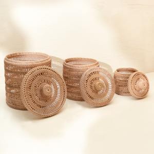 Boîtes et paniers de rangement en rotin tressé, prix direct usine, avec couvercle décoratif, organiseurs de paniers. - Product Image 5