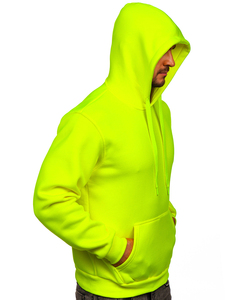 Infexion Sports Men's Hooded florescent Sweatshirt Regular Fit Fleece Casual Pullover With Front Pocket And Logo Print - Product Image 2