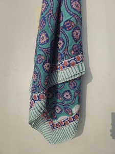 Sarong indien en coton imprimé au bloc pour femme, paréo de plage bohème fait main, tenue de plage d'été, paréo de plage pour les vacances - Product Image 6
