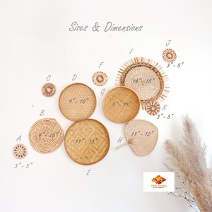 Plateau mural rond en bambou, 10 pièces, décor pour un mur plat, plateau pour l'art de la décoration - Product Image 1