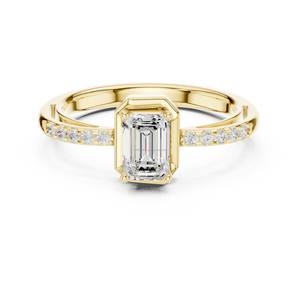 Bijoux contrastés Bague de fiançailles solitaire ovale en or 10 carats pour femme - Product Image 5