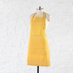 <b>Apron</b>, Dual Pocket, Adjustable Tie, Multipurpose Washable Bib <b>Apron</b> for Home, Kitchen, Chef and Professionals Yellow Gold - Product Image 1