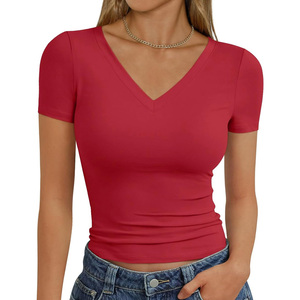 Premium Womens Crop <b>Top</b> Customizable Athletic Crop Shirt Moisture Wicking Lightweight Sportswear For Workout And Fitness - Product Image 5
