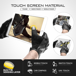 Guantes Tácticos con Protección en los Nudillos, Pantalla Táctil, Medios Dedos/Sin Dedos, Transpirables, de Microfibra, para Motociclismo y Deportes, para Hombre - Product Image 4