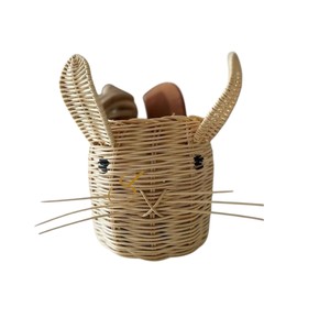 Cute Mouse Shaped Rattan <b>Basket</b> Woven Decorative Animal Storage Bin Kids Toy Blanket Clothes Laundry <b>Hamper</b> - Product Image 1