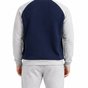 Sudadera de Felpa 100% Algodón de Alta Calidad para Hombre, Manga Raglán, Cuello de Dos Tonos, Logotipo Personalizado Bordado, Transpirable, Informal - Product Image 4