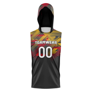 Camiseta de Fútbol 7v7 para Niños, Sin Mangas, con Capucha, Uniforme de Equipo Personalizado, Estampado Geométrico Sublimado, Nombre y Número del Jugador - Product Image 1