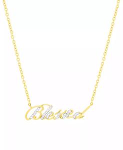 Collana con ciondolo di diamanti "benedetto" 18 "(1/6 ct. T. w.) in argento Sterling placcato oro 14k | Macacy's - Product Image 1