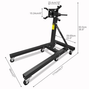 Supporto per Motore di Moto Resistente con Capacità di 900 kg, Rotazione a 360 Gradi e 6 Ruote, Strumento per Riparazione Auto - Product Image 2