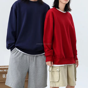 Sudadera de cuello redondo Lisa unisex personalizada bordado Logotipo de impresión sudaderas con capucha de cuello redondo de algodón en blanco de alta calidad - Product Image 2