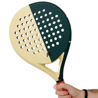 Raquette de padel en fibre de carbone de haute qualité 2026, forme goutte d'eau, avec revêtement en mousse EVA, filet en nylon, légère et écologique, idéale pour les tournois et les clubs.