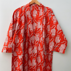 Robe Kimono en Coton Imprimé Oiseaux à Col en V et Manches Longues, Style Bohème, Peignoir Décontracté pour Femme, Séchage Rapide, Idéal Plage Printemps-Été - Product Image 3