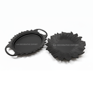 Bandeja Ovalada de Oro Antigua Hecha a Mano de Lujo |   Bandeja de Servir con Diseño de Rayos de Sol |   Acabado Decorativo Dorado Antiguo de Primera Calidad, Tamaño Personalizado - Product Image 5