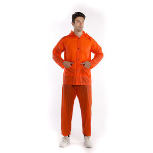 High Quality Rain Suit for Customized Logo Orange <b>PVC</b> Raincoat Lightweight and Windproof with Rain Tracksuit For Man - Product Image 6