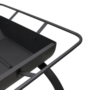 Brasero d'extérieur en acier avec grille - Cheminée d'extérieur avec grille de cuisson, écran anti-étincelles, couvercle et pioche FP011 - Product Image 4