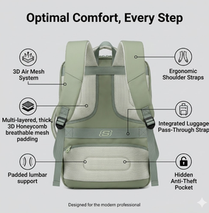 Mochila Delgada para Portátil Skechers para Hombre y Mujer, Profesional, de 15.6 Pulgadas, con Puerto de Carga USB y Bolsillo Antirrobo - Product Image 4