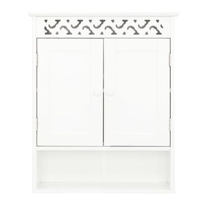 Armadietto a Muro con Doppia Anta Intagliata per Bagno, Design Elegante - Product Image 1