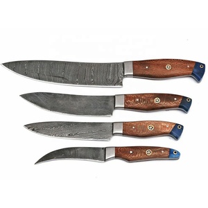 Custom 4PCS Hand Forged Damascus Fillet <b>Knife</b> Set Professional Fish Fillet <b>Boning</b> Slicing <b>Knives</b> Wooden <b>Handle</b> OEM ODM Wholesale - Product Image 1