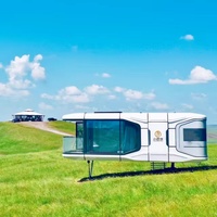 Casa Cápsula Espacial de Acero Moderna y Comercial de 18/28/38 Metros Cuadrados, Venta Directa de Fábrica para Supermercados, Gimnasios y Turismo