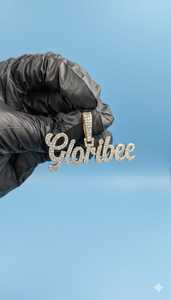 Colgante Unisex de Lujo Gloribee con Letras y Nombres, Plata 925, Chapado en Oro de 18K, Moissanita Redonda de Corte Brillante, Estilo Hip Hop - Product Image 5
