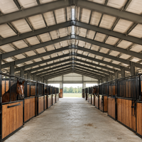 Structure en acier à installation facile, écuries pour chevaux, assemblage rapide, abri agricole, bâtiment pour bétail