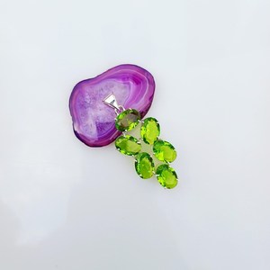 Pendentif en tourmaline verte, argent sterling 925, collier bohème fait main avec pierres précieuses, cadeau pour femme, bijoux tendance - Product Image 2