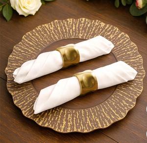 Anneaux de serviette classiques en laiton doré, forme anneau, 4,5 cm, décoration de table de mariage, design durable - Product Image 2