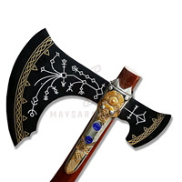 Hacha Leviatán de God of War, hecha a mano, con grabado en relieve, tamaño personalizable, de acero inoxidable, hacha con púas, God of War Leviathan