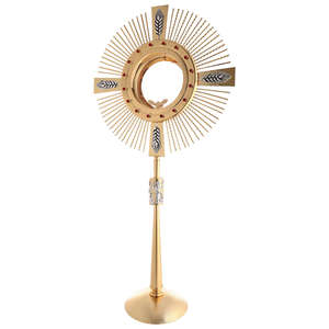 Monstranza de Latón Duradero, Monstranza de Latón Sólido, Monstranza Decorativa, Decoración para la Adoración Eucarística en el Santuario de la Iglesia - Product Image 6