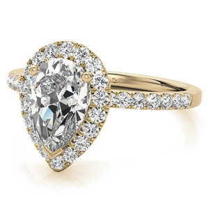 แหวนเพชรทรงลูกแพร์คลาสสิก 9k/10k/12k/14k/18k เพชรเลี้ยงในห้องปฏิบัติการ คุณภาพ VS1 VVS1 รับรองโดย IGI สำหรับผู้หญิง - Product Image 3