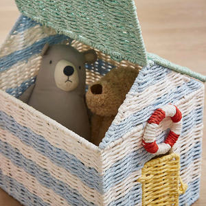 Panier en papier pour enfants, rangement de jouets, organisateur de chambre d'enfant tissé à la main, rotin naturel, fabricant, fournisseur en gros, OEM - Product Image 3