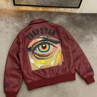 Blouson aviateur vintage personnalisé, style streetwear, imperméable, en peau de mouton véritable, de haute qualité, pour homme, style hip hop
