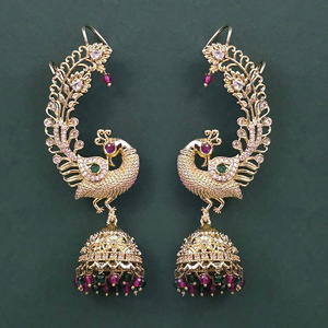 Compre Pendientes Antiguos Hechos a Mano con Calidad de Exportación y Baño de Mehndi 232198 - Product Image 3