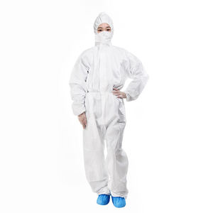 Combinaison de protection blanche avec capuche et poignets élastiques, combinaison intégrale pour une utilisation sécurisée - Product Image 2