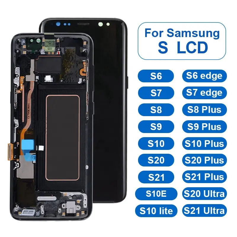 LCD móvel para Samsung Galaxy S10 S20 Plus S20U S21 S22 S23 com moldura Pantalla para Samsung LCD Note 10 Plus Note 20 Tela LCD