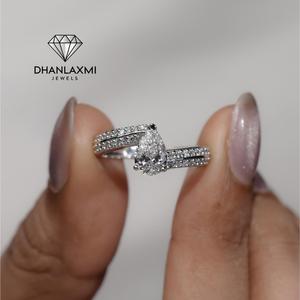 14K Gold Runder Schliff PLab Gezüchteter Birnendiamant-Ring für Damen Verlobung Hochzeit Feiner Schmuck Großhandel Brautschmuck Export Feiner Schmuck - Product Image 5