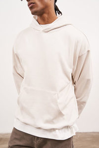 Sweat à capuche oversize coupe ample streetwear en molleton de coton épais French Terry à épaules tombantes, personnalisable avec logo, vente en gros - Product Image 4
