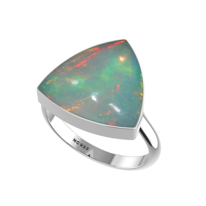925 Sterling Silver <b>Ring</b> Bezel Setting Ethiopian <b>Opal</b> Gemstone Mix Shapes Classic Wedding Party Trendy Fashionable Unisex - Product Image 4
