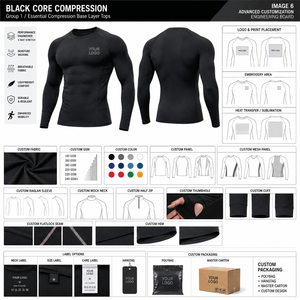 Wholesale Bulk Supplier Custom Logo Breathable Eco-Friendly Quick Dry <b>Long</b> <b>Sleeve</b> <b>Base</b> <b>Layer</b> Shirt Ribbed Cuff Hem Thermal - Product Image 2