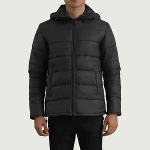 Factory Made Solid Black Color Men's Outdoor <b>Jacket</b> High Quality Polyester Fabric Quilted <b>Packable</b> Zipper Style Puffer <b>Jacket</b> - Product Image 1