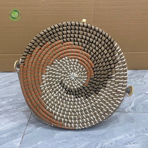 Seagrass food <b>cover</b> with swirling pattern Kitchenware and <b>table</b> decoration Wholesale eco-friendly Made in Viet Nam - Product Image 4