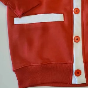 Customizable 100% Cotton Long Sleeve Casual Rib <b>Pullover</b> <b>Sweater</b> Red Fashion Cardigan for College & University Winter Wear - Product Image 5