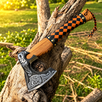Ensemble de 5 haches vikings nordiques faites à la main, ensemble d'haches vikings - Cadeaux vikings pour hommes, meilleur cadeau pour lui, cadeau pour les demoiselles d'honneur, hache avec fourreau