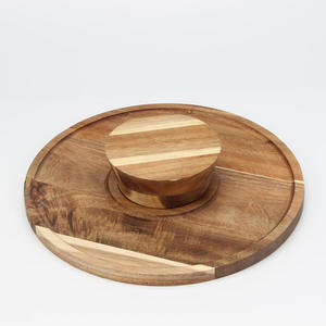 Support à gâteau en bois d'approvisionnement d'usine plateau à gâteau en bois d'acacia massif multi-usages pour gâteau support de piédestal de buffet en bois de service du désert - Product Image 6